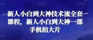 新人小白到大神技术流全套课程，新人小白到大神一部手机拍大片-第一资源库