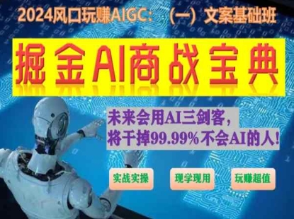 掘金AI商战宝典初级班:如何用AI做文案(实战实操 现学现用 玩赚超值)-第一资源库