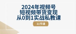 2024年视频号短视频带货变现从0到1实战私教课(31节视频课)-第一资源库