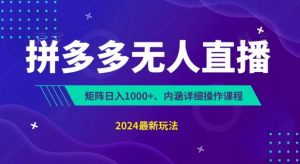 拼多多无人直播不封号，0投入，3天必起，无脑挂机，日入1k+【揭秘】-第一资源库