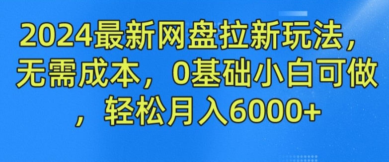 2024最新网盘拉新玩法,无需成本,0基础小白可做,轻松月入6000+【揭秘】-第一资源库