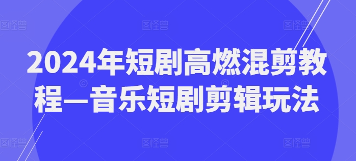 2024年短剧高燃混剪教程—音乐短剧剪辑玩法-第一资源库
