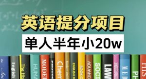 英语提分项目，100%正规项目，单人半年小 20w-第一资源库