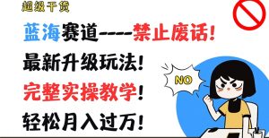 超级干货，蓝海赛道-禁止废话，最新升级玩法，完整实操教学，轻松月入过万【揭秘】-第一资源库