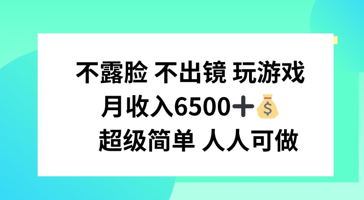 不露脸 不出境 玩游戏,月入6500 超级简单 人人可做【揭秘】-第一资源库