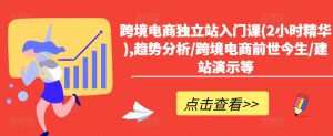 跨境电商独立站入门课(2小时精华),趋势分析/跨境电商前世今生/建站演示等-第一资源库