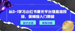 从0-1学习小红书聚光平台信息流投放，保姆级入门教程-第一资源库