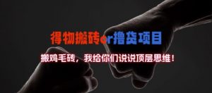 得物搬砖撸货项目?掰下数据,我给你们说说顶层思维【揭秘】-第一资源库