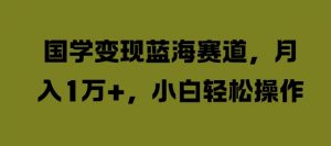 国学变现蓝海赛道，月入1W+，小白轻松操作【揭秘】-第一资源库