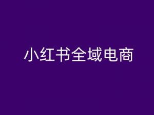 小红书全域电商,小红书电商教程-第一资源库
