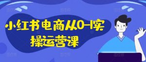小红书电商从0-1实操运营课,小红书手机实操小红书/IP和私域课/小红书电商电脑实操板块等-第一资源库