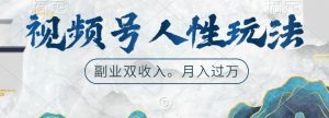 视频号人性玩法,让你起号,广告双份收入,副业好选择【揭秘】-第一资源库