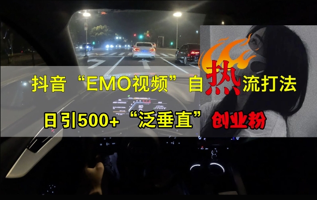 抖音EMO视频自热打法，日引500+“泛垂直”创业粉-第一资源库