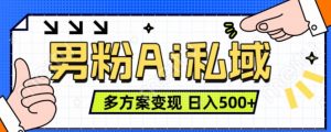 男粉项目,Ai图片转视频,多种方式变现,日入500+-第一资源库