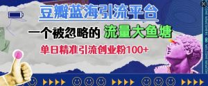 豆瓣蓝海引流平台,一个被忽略的流量大鱼塘,单日精准引流创业粉100+-第一资源库