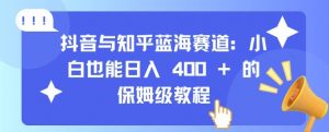 抖音与知乎蓝海赛道:小白也能日入 4张 的保姆级教程-第一资源库