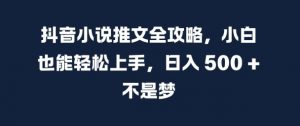 抖音小说推文全攻略,小白也能轻松上手,日入 5张+ 不是梦【揭秘】-第一资源库