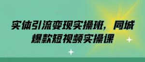 实体引流变现实操班,同城爆款短视频实操课-第一资源库