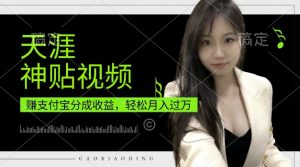 支付宝分成计划，天涯神贴视频，轻松月入过W，操作简单，适合宝妈，上班族【揭秘】-第一资源库