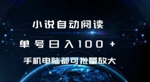 小说自动阅读 单号日入100+ 手机电脑都可 批量放大操作【揭秘】-第一资源库