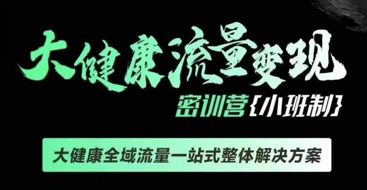 千万级大健康变现课线下课,大健康全域流量一站式整体解决方案-第一资源库