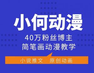 小何动漫简笔画动漫教学,40万粉丝博主课程,可做伙伴计划、分成计划、接广告等-第一资源库