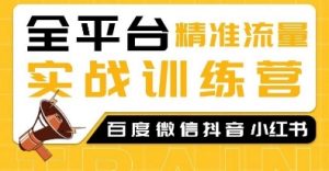 全平台精准流量实战训练营,百度微信抖音小红书SEO引流教程-第一资源库