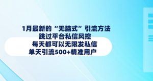 1月最新的无脑式引流方法，跳过平台私信风控，每天都可以无限发私信，单天引流500+精准用户-第一资源库