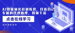 AI智能体实战训练营，打造自己专属的代理助理，替你干活-第一资源库