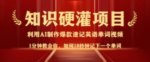 知识硬灌，10秒钟让你记住一个单词，3分钟一个视频，日入多张不是梦-第一资源库