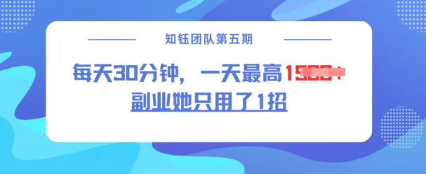 副业她只用了1招,每天30分钟,无脑二创,一天最高1.5k-第一资源库