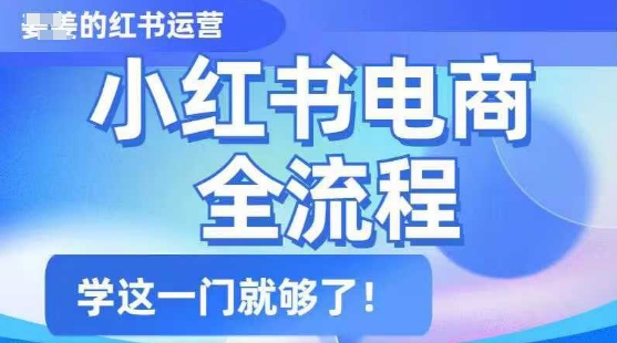 小红书电商全流程,精简易懂,从入门到精通,学这一门就够了-第一资源库