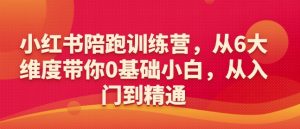 小红书陪跑训练营，从6大维度带你0基础小白，从入门到精通-第一资源库