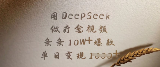 用DeepSeek做疗愈视频,条条10W+爆款,单日变现多张-第一资源库