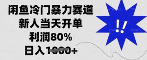 闲鱼冷门暴力赛道，新人当天开单，利润80%，日入多张【揭秘】-第一资源库