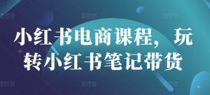 小红书电商课程，玩转小红书笔记带货-第一资源库