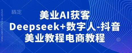 美业AI获客Deepseek+数字人-抖音美业教程电商教程-第一资源库