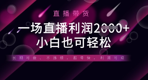 半无人直播带货,一场利润数张,适合所有平台玩法,小白也可轻松-第一资源库