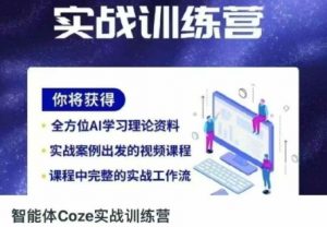 智能体Coze实战训练营,掌握新时代效率工具,让你人生即刻开挂-第一资源库