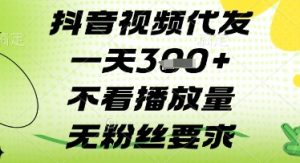 抖音视频代发一天3张+，不看播放量，无粉丝要求【揭秘】-第一资源库