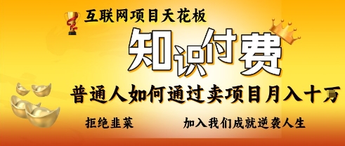 互联网项目天花板,知付付费项目,普通人如何通过卖项目月入十个,拒绝韭菜【揭秘】-第一资源库