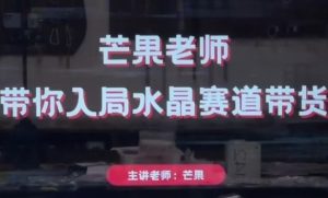 芒果老师·带你入局水晶赛道带货,助你开启水晶直播带货事业-第一资源库