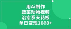 用Ai制作蔬菜动物视频,治愈系天花板,单日变现1k-第一资源库