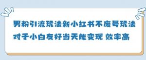 男粉引流玩法(新),玩法友好做的好当天就能变现-第一资源库
