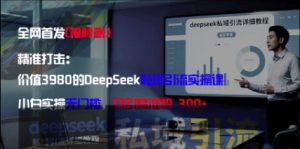 精准打击:价值3980的DeepSeek私域引流实操课,小白实操无门槛,日引精准粉300+-第一资源库