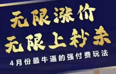 拼多多线上课，无限涨价，无限上秒杀，4月份最牛逼的强付费玩法【更新】-第一资源库