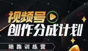 视频号创作分成计划陪跑训练营，手把手教会你如何制作视频，细水长流型项目-第一资源库