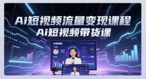 Ai短视频流量变现课程，Ai短视频带货课-第一资源库