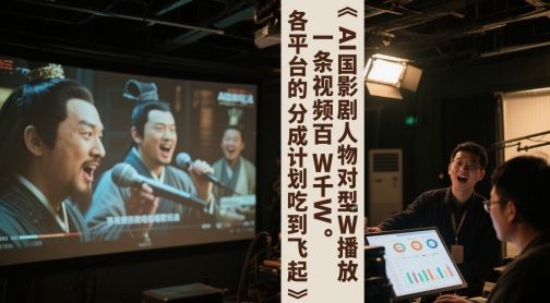 AI三国影视剧人物对口型唱歌玩法，一条视频百W千W播放，各平台的分成计划吃到飞起-第一资源库