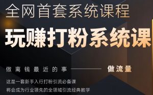 2025行业首套全网全域打粉系统神课,做流量做离钱最近的事,一套新手入行打粉引流必备课-第一资源库